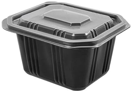 GM 50 Pezzi - Contenitori Ermetici Neri per Alimenti, Formato 500 Ml, Contenitore Termico per Alimenti Caldi Con chiusura Ermetica Salvaliquidi, Utilizzabili in Forno Microonde, Riutilizzabili.