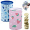 2x Metal Piggy Banks - Strawberry and Whale Design, Child to Cherish Money, Summer Fun Gift for Kids, Coin Money Box for Saving Coins and Cash