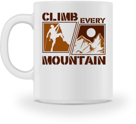 Climb Every Mountain - Taza de escalada deportiva (M-blanco)