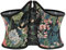 SCARLET DARKNESS Corset floral à lacets pour femme Style Renaissance Cottagecore Ceinture large pour robes, Motif floral rose foncé, 46