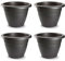 Acan Tradineur - Pack de 4 Macetas Redonda Terracota - Fabricado en Plástico - Macetero Apto para Exterior e Interior del hogar - Ø 60 cm - Color Antracita