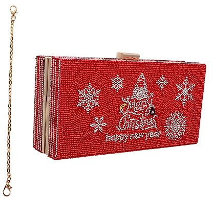 WRITWAA Elegante Damen Crossbody Tasche mit Funkelnden Strasssteinen Einzigartige Party Aufbewahrungstasche aus Robustem Material Stilvolle Umhängetasche für Abendveranstaltungen