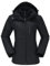 OutPro Skijacke Damen 3 in 1 Winterjacke Wasserdicht Winddicht Funktionsjacke Winterjacke Herausnehmbare Fleece Innenschicht Outdoor Wandern，Schwarz S