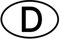 Deutschland D Magnet Länderkennzeichen 17,5 cm x 11,5 cm Schwarz Weiß