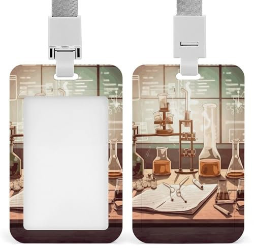 Porte-badge vertical coulissant pour laboratoire chimique, avec fenêtre transparente, porte-badge en plastique rigide rétractable pour le travail