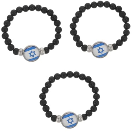 PACKOVE 5 Stück Israelisches Armband Perlenarmband Mit Israelischer Flagge Israel Zubehör Perlen Perlen Mit Israelischem Thema Mit