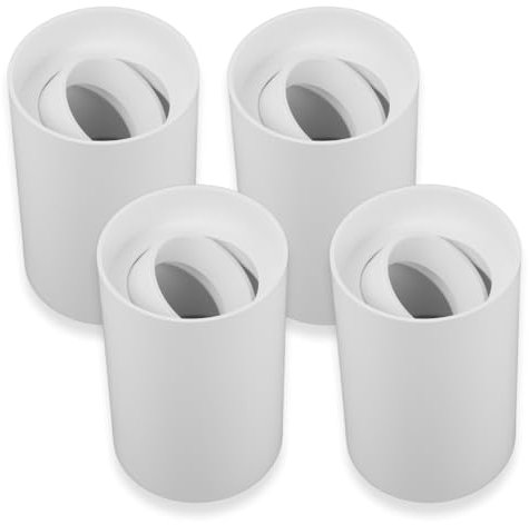 LUXULA 4er Set Aufbauspot Aufbaustrahler mit GU10 Fassung - 45° Schwenkbar - rund - weiß - Kunststoff - Deckenspot Aufbauleuchte - 230V - ohne Leuchtmittel