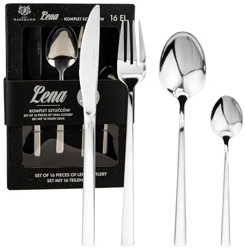 KARL HAUSMANN Besteck Set für 4 Personen - 16-Teilig - Essbesteck Spülmaschinenfest Rostfrei - Besteckset aus Edelstahl - Cutlery Set 4 People - Silverware Set - Bestecksets - Camping Besteck