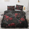 Traulpex Rosenmuster Bettwäsche 135x200cm 3 teilig, Gothic Retro Bettbezug mit Reißverschluss, Weich & Bügelfrei, Shabby Chic Bettwäsche Set Microfaser mit 2 Kissenbezug 80x80 cm
