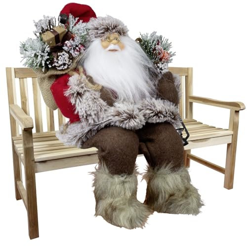 Christmas Paradise Sitzender Weihnachtsmann 30cm Deko-Figur Kantenhocker (Linus)