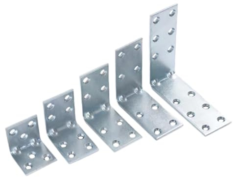 ORTAVA Winkelverbinder 80 x 80 x 30 mm, 10 Stück Kaltgewalzter Stahl Verzinkt Winkel Verdickt 3 mm, Schwerlast Metallwinkel 90 Grad L Klammern Eckwinkel für Möbel, Stuhl, Schränke, Tabelle