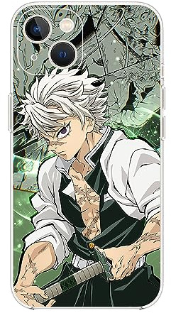 CRSMINE Cute Phone Case Demon Compatible with iPhone 17 16 with Slayer Character Shinazugawa 15 14 12 13 11 Pro Max Plus XR X Xs Max Sanemi Soft Clear TPU Shockprooftective Case Cover