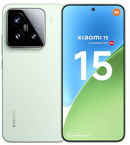 Xiaomi 15 Smartphone, 12+256GB, Green, 50MP Leica main camera, 5240mAh battery, 90W HyperCharge, HyperAI (No power adapter included)