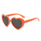WDZAYXC Polarisierte übergroße Herz Retro Sonnenbrille Nette Brille,UV400 Schutz (Orange/Grau)