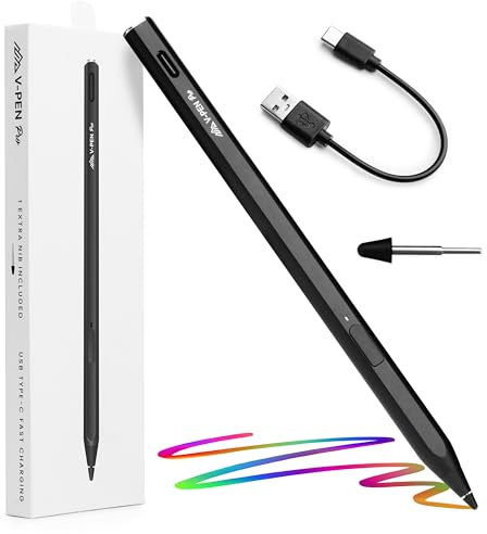 V-Pen Stylus Remarkable Paper Pro Pen Reemplazo - Bolígrafo Digital Recargable con Borrador, sensibilidad a la presión 4096, USI 2.0, inclinación, rechazo de Palma y Punta Extra, Carga rápida USB-C,