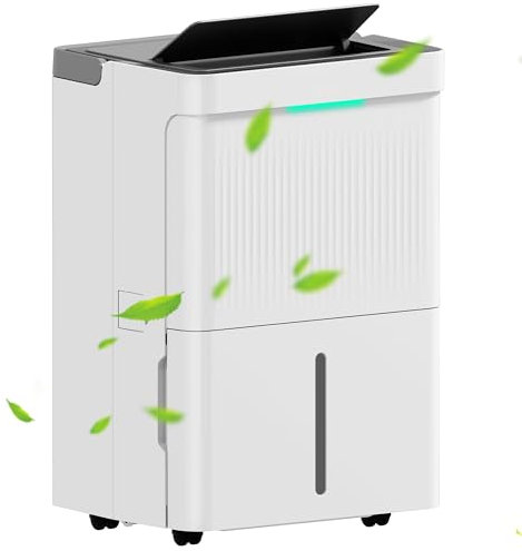 HOMCOM Deshumidificador 35L/día Depósito de Agua 5,5L Deshumidificador Eléctrico con Pantalla LED Temporizador 24 H Bloqueo Infantil y Drenaje Continuo hasta 40-100㎡ Blanco