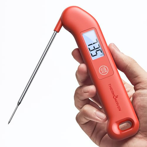 ThermoMaven Digitales Fleischthermometer – 1s Sofortanzeige Bratenthermometer, NIST-zertifiziert ±0,3℃ Genau Thermometer Kochen, IP65 Wasserdicht Magnetische Grillthermometer, BBQ Grill Ofen Küche