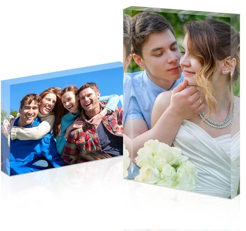 15x10cm Photo 3D personnalisée gravée en cristal-Photo en verre de cristal 3D, Bloc commémoratif individuel en acrylique transparent personnalisé, Cadeau personnalisé, Cadeau pour Maman Anniversaire