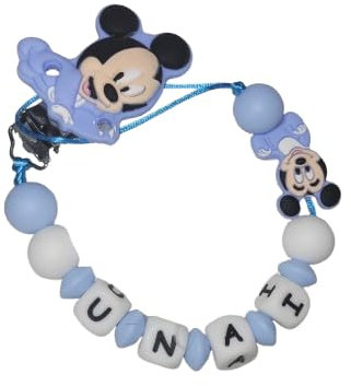Chupetero Silicona Handmade Seguro para Bebés de muñecos disney personalizados con nombre de tu bebe. Regalo bebe, baby shower, recien nacidos