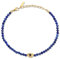 COAI Bracelet de Cheville Lapis Lazuli Femme, Bracelet Mauvais Œil Femme, Chaîne en Acier Inoxydable Plaqué Or