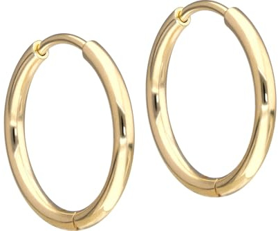 FILANGO 1 Paar 14/18 Karat Gold Ohrclicker Creolen Farb und Größenauswahl