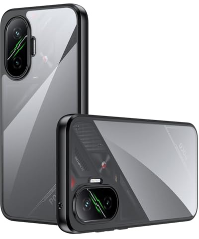 Lemxiee Case für Xiaomi Poco F7 hülle mit Anti-Fingerabdruck & Absturzsicherung & rutschfest Flexibles Silikon + Transparentes Acryl Schutzhülle Handyhülle