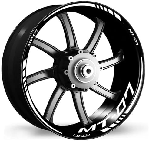 Felgen Aufkleber Reflektierende Felgenaufkleber Für Yamaha MT-07 MT07 MT 07 – Komplettes Set Mit Nabenaufklebern Und Felgenstreifen Wasserdicht Motorrad Dekor Felgenaufkleber(Farbe 1)