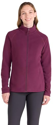Mountain Warehouse Raso Womens Fleece - Soft Touch Ladies Sweater Top with Full Zip, Microfleece - Best for Daily Use, Outdoors & Travelling Burgundy Women's Size 18
