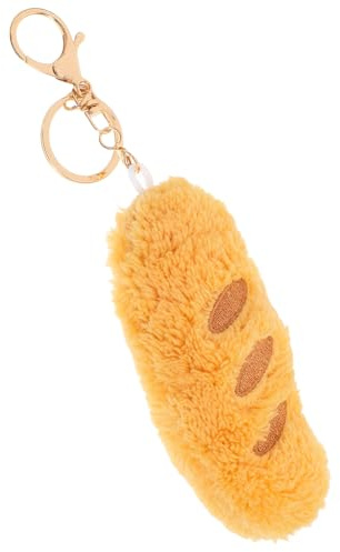 DEARMAMY Porte-Clés Peluche Baguette Réaliste 10 CM Pendentif Doux et Léger Accessoire Accrocher pour Paquet Porte-Clés Alimentaires Décoration Kawaii et Drôle
