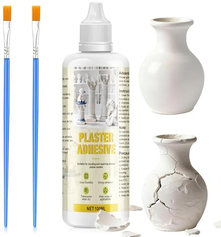 WEILAOK Colla per Ceramica, Colla Gesso, Colla per Ceramica Rotta, 100ml