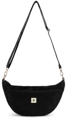 Grünes Glück Teddy Moon Bag SMALL, Crossbody Bag, Umhängetasche Damen | Moonbag mit Innen- & Außentasche, verstellbarem Gurt – klein, praktisch und stilvoll.