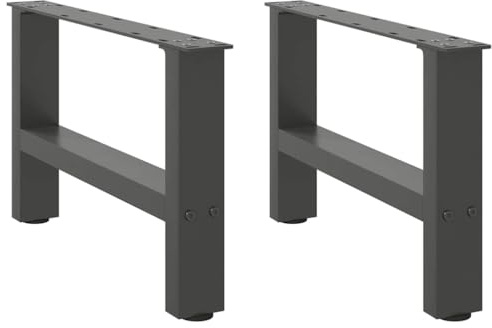 HFXHIJXQ Lot de 2 pieds de table basse en acier - Hauteur réglable - Pieds carrés - 50 x 30-31 cm - Anthracite