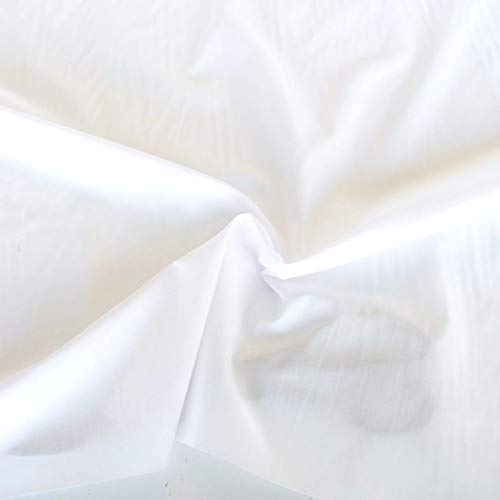 TOLKO Baumwollstoff Meterware | Feiner Weicher Batist für Kleid Rock Bluse | Als Vorhang Gardine Sonnenschutz | Stoffe zum Nähen Meterware Baumwolle Dekorieren 145cm Breit (Weiß)
