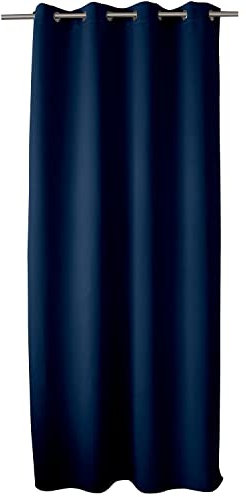 ED ENJOY HOME Rideau Occultant avec Œillets argentés, Bleu Marine, 140x240cm, 100% Polyester, Tissu Certifié Oeko-TEX, Collection Réglisse
