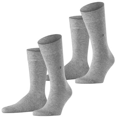 Burlington Herren Socken Everyday Multipack M So Baumwolle einfarbig 2 Paar, Grau Light Grey 3400, 40-46