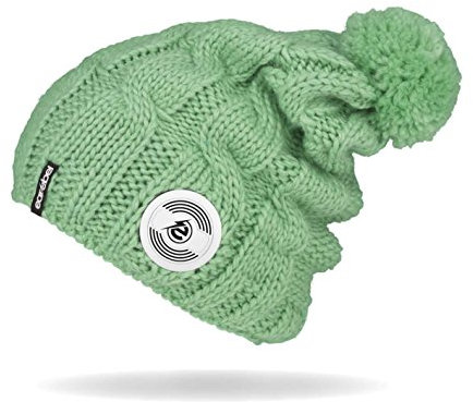 Earebel Beanie Trenza Mint - Bekannt aus Die Höhle der Löwen - kabellose Übertragung über Bluetooth - ( Mit integriertem, Blutooth Kopfhörern & integriertem Mikrofon zum Telefonieren )