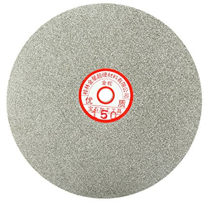 sourcingmap 200mm 8-inch Grit 150 Diamond Coated Flat Lap Disk Wheel Grinding Sanding Disc