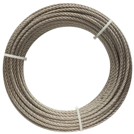 Cable 5mm inox 316 Souple 7x19 inox 316 - A4 Longueur (Couronne 20m)