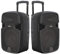 COPPIA CASSE AMPLIFICATE ATTIVE 900W 10 BLUETOOTH RADIO USB TROLLEY karaoke dj party palestra