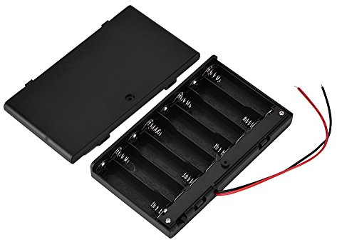 Tihebeyan Battery Holder Case, Store 8¡ÁAA Battery, 12V total Voltage, ABS Material Battery Storage Box with Switch