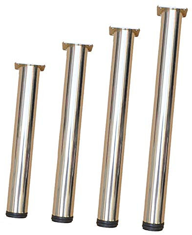 HDRH Pieds De Table Rond Pieds De Tables À Manger Acier Inoxydable Pieds De Support De Meubles Réglable Pieds De Banc, 40/60cm, 4 Pièces