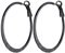 PROSTEEL Orecchini a Cerchio in Acciaio Inossidabile, in Colore Nero 40mm Orecchino a Cerchio Piatti
