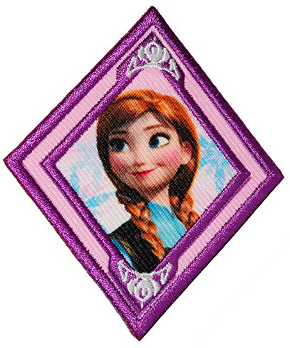 alles-meine.de GmbH Bügelbild - Frozen - die Eiskönigin/Anna LILA - 6,7 cm * 8,2 cm - Aufnäher Applikation - gestickter Flicken - völlig unverfroren Prinzessin ELSA Arendel..