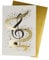 mugesh Doppelkarte Musikmotiv gold mit Umschlag - Schönes Geschenk für Musiker (Violinschlüssel mit Notenband)