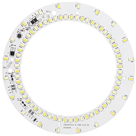 Garosa 40W 80LED Panel Accesorios De Iluminación De Techo Círculo Anular Ronda Placa De Repuesto Bombilla 3.2V / 3.7V + Luz Cálida Lámpara De Techo De Doble Color,microprocesador del LED