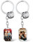 Custom4U Porte Clef Acier Inoxydable 2 Photos Personnalisable Porte-clés Personnalisé Voiture Moto Femme Homme