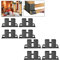 AufuN Holzstapelhilfe 8er Set, stabile Holzstapelhalter für Kaminholz Brennholz Stapelhilfe verzinkt Feuerholz(8 Stück, Schwarz)