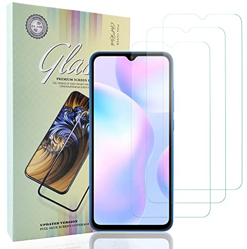 klyeu Protector de Pantalla para Xiaomi Redmi 9C NFC, 9H Dureza Cristal Templado móviles película blindada HD película protectoraCompatible con Xiaomi Redmi 9C NFC 3 pack