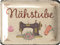 LANOLU Retro Blechschild Nähen Deko Geschenk für Näherin - NÄHSTUBE Schild - Farmhouse Deko für Nähzimmer - Geschenke für Nähbegeisterte - vintage Metallschild 15x20cm