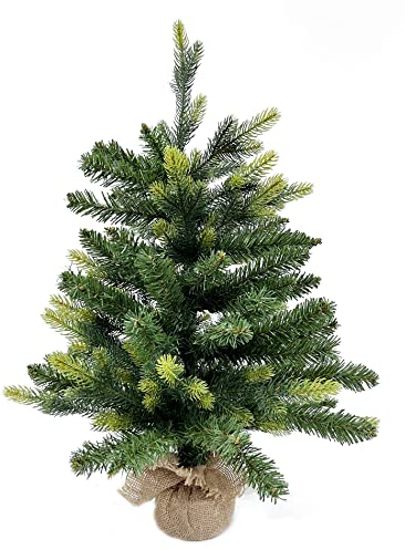 Rebecca Mobili Albero Di Natale Piccolo, Mini Albero Di Natale, Montato, Supporto Con Rivestimento Tela, Addobbi Natalizi - Misure: 60 x 35 x 35 cm (HxLxP) - Art. RE6771